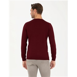 Kırmızı Slim Fit Basic Kazak