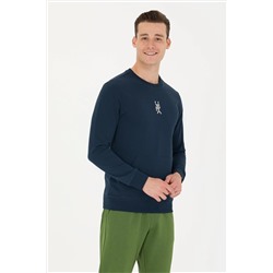 Erkek Lacivert Bisiklet Yaka Sweatshirt