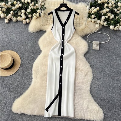 Трикотажное платье с контрастной окантовкой  6 цветов