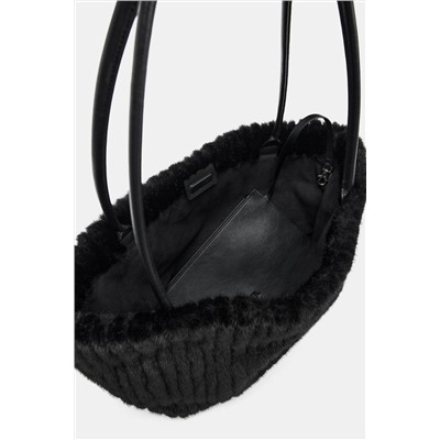 FAUX FUR TOTE BAG