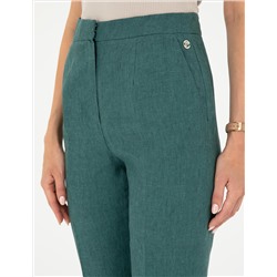 Yeşil Carrot Fit Keten Pantolon