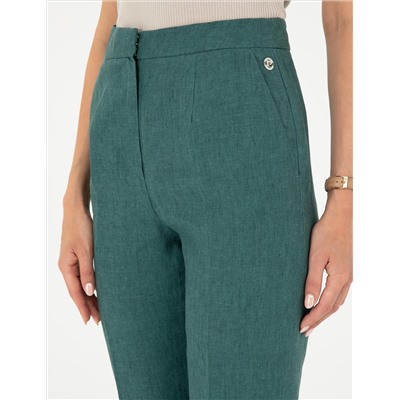 Yeşil Carrot Fit Keten Pantolon