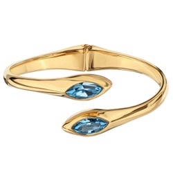 Браслет Эдем (кристаллы SW аквамарин; покрытие золото), Есть комплект