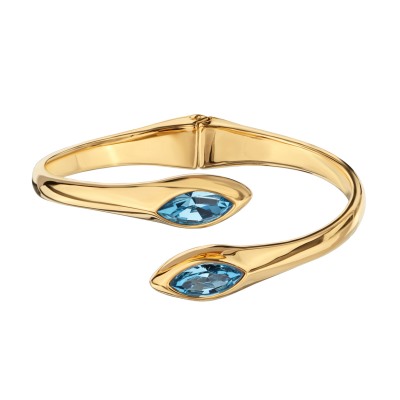 Браслет Эдем (кристаллы SW аквамарин; покрытие золото), Есть комплект