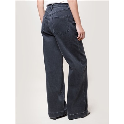 Джинсы-трубы из эластичного денима на флисе