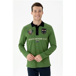 Erkek Yeşil Polo Yaka Sweatshirt