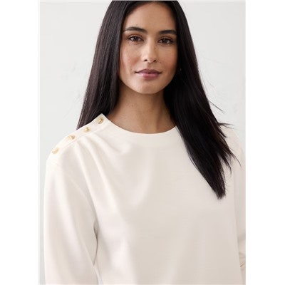 Knit Button-Shoulder Top