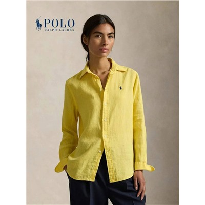 Женская льняная рубашка с длинным рукавом ( 10 цветов) РАЛЬ*Ф Л