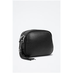Bandolera de piel Negro y plateado - Firenze Artegiani