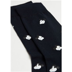 Kurze Herren-Baumwollsocken mit Mickey Mouse-Print