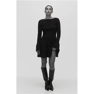 Черное винтажное вязаное платье-свитер  Н*М