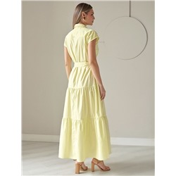 Платье А-силуэта с поясом из легкого хлопкового поплина