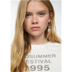 Camiseta crop estampada