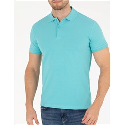 Açık Mavi Slim Fit Polo Yaka Basic Tişört