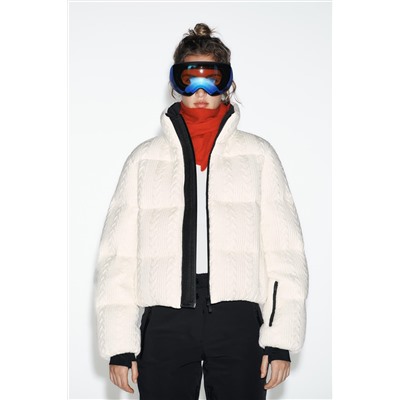 FAUX SHEARLING PADDED ANORAK 80% DOWN 20% FEATHER HEIQ XREFLEX™ RECCO® TECHNOLOGY SKI COLLECTION, CHARACTERISTICS