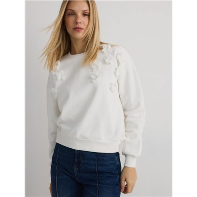 Теплый женский свитшот с объемными цветами  Reserve*d