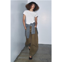 EMBROIDERED SLOGAN T-SHIRT