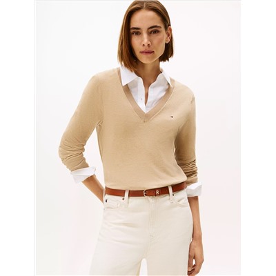 Viscose-Blend V-Neck Sweater