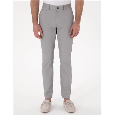 Gri Slim Fit Kanvas Pantolon