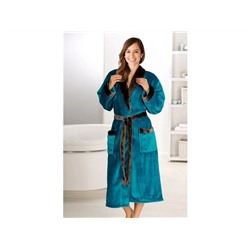 Bademantel, unisex, Seiden-Feeling, mit Schalkragen, 2 Taschen und Gürtel