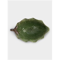 Ваза для фруктов, 26х10 см, керамика D, зеленая, Шишки на еловой ветке, Fir branch