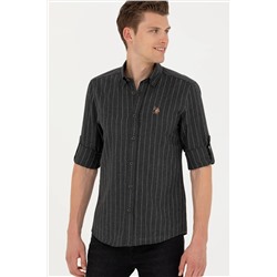 Erkek Antrasit Uzun Kollu Gömlek