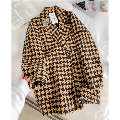 Винтажное шерстяное полу пальто с рыхлым силуэтом и лацканом ТОП СЕКРЕТ