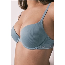 Sujetador push up algodón canalé verde GORGEOUS