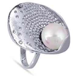 Кольцо (Майорка 14мм белая; покрытие родий), Есть комплект