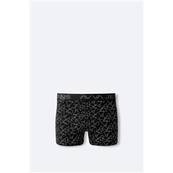 Avva Erkek Siyah Geometrik Desenli Tekli Boxer A42Y9533
