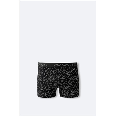 Avva Erkek Siyah Geometrik Desenli Tekli Boxer A42Y9533