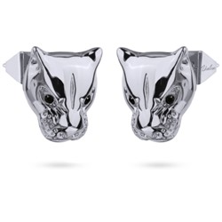 Серьги Пантера (кристаллы SW черные; покрытие родий), Есть комплект