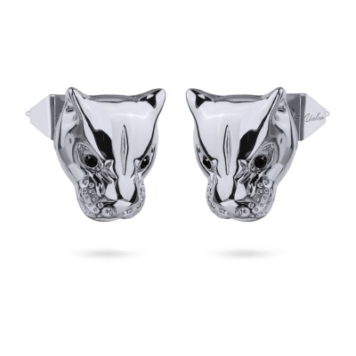 Серьги Пантера (кристаллы SW черные; покрытие родий), Есть комплект