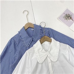 Женская милая  хлопковая рубашка с рюшей на воротнике Cari*n Wester*n