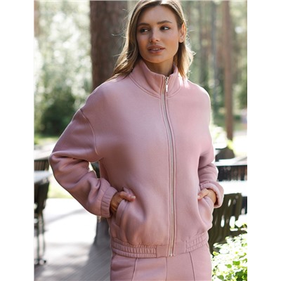 Бомбер на молнии из футера трехнитки с начесом