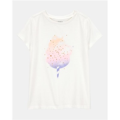 Kid Cotton Candy Short-Sleeve Graphic Tee - Ivory