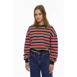 Sudadera cropped rayas