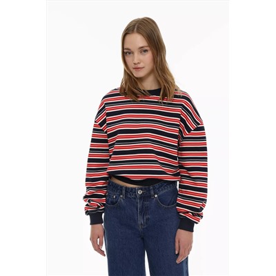 Sudadera cropped rayas