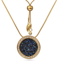 Кулон Галактика (кристаллы SW синие; покрытие золото) 86см, Есть комплект