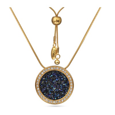 Кулон Галактика (кристаллы SW синие; покрытие золото) 86см, Есть комплект