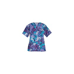 UA Romantic Scroll Royal Print Scrub Top