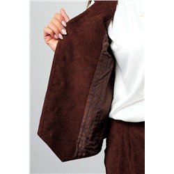 Костюм брючный вельветовый с жилеткой 399BRN