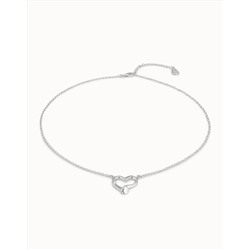 Cadena bañada en plata de ley con colgante de corazón