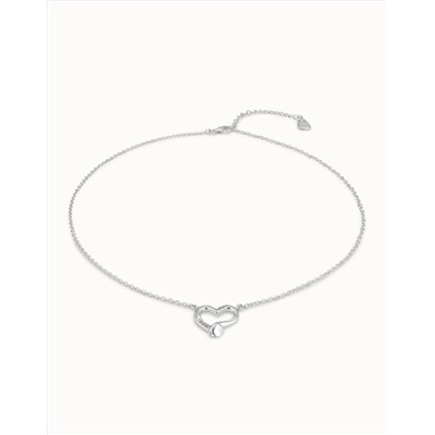 Cadena bañada en plata de ley con colgante de corazón