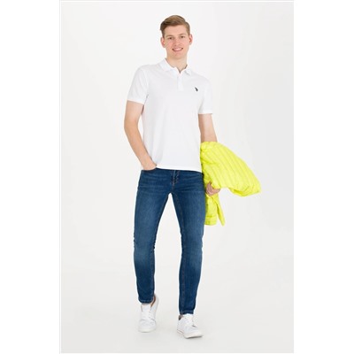 Erkek Beyaz Basic Polo Yaka Tişört