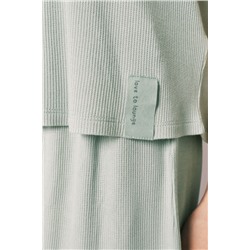 Pijama Capri textura waffle verde