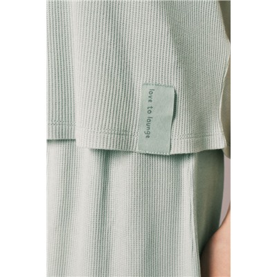 Pijama Capri textura waffle verde