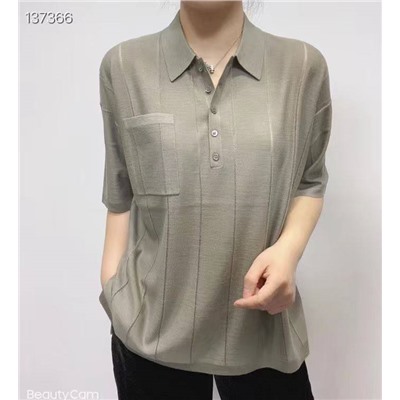 Вязаное поло с коротким рукавом (5 цветов) Макс Мар*а