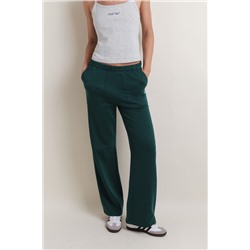 Pantalón flare felpa algodón verde
