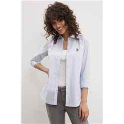 Kadın Açık Mavi Uzun Kollu Basic Gömlek